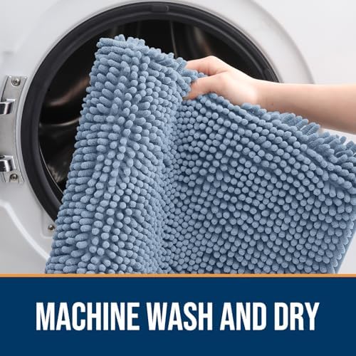 OLANLY Dog Door Mat for Muddy Paws 47x24, Super Absorbent Chenille Mud Mat