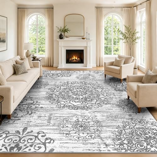 HEBE Area Rug for Living Room 6'x9', Washable Non Slip Boho Bedroom Rug