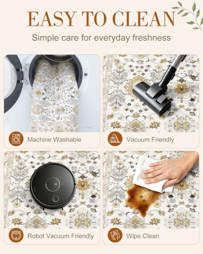 OLANLY 5x7 Washable Area Rug, Soft Non Slip Carpet for Bedroom Living Room
