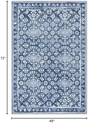 Vintage Washable Rugs for Entryway 4x6 Area Rug Non Slip Door Mat