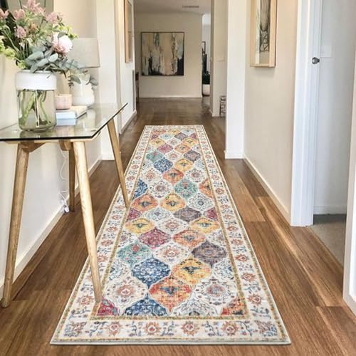 HEBE Hallway Runner Rug 2'8''x8', Washable Non Slip Kitchen Rug Runner