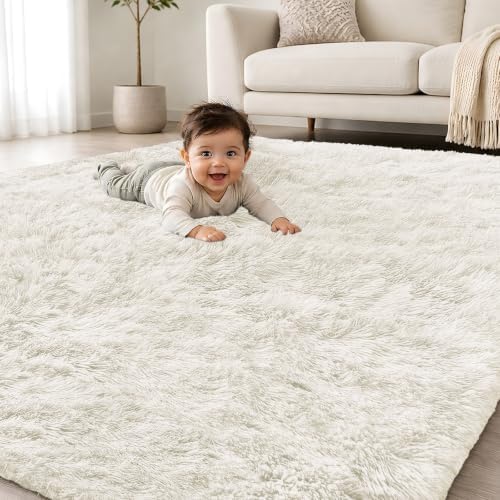 Smiry Area Rugs for Living Room Bedroom 8x10 ft, Fluffy Washable Carpet