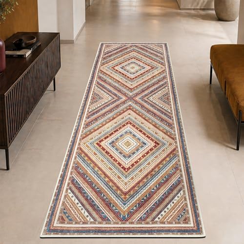 Keen Home Design Vintage Washable Runner Rug, Non-Slip Low Pile, 2x12