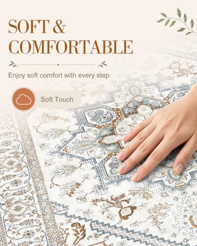 OLANLY 2x3 Washable Small Rug Non Slip Indoor Door Mat for Entryway Bedside