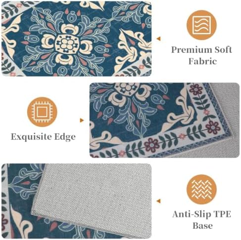 Kitchen Rugs Set of 3, Non Slip Washable Floor Mats with Water Absorbent