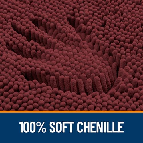 OLANLY Large Bathroom Rugs 59x35, Extra Soft Absorbent Chenille Bath Rugs