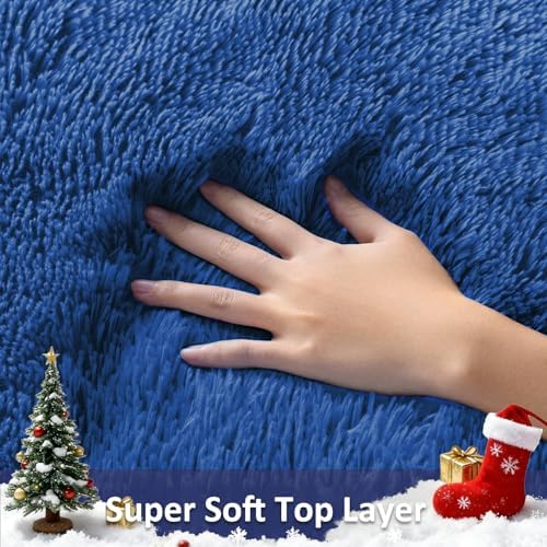 Ophanie Blue Rug, Boys 3x5 Rugs for Bedroom Royal Dark Blue Carpet Nursery Aesthetic, Kids Playroom Navy Area Rugs for Girls Teen Home Decor with Over 99 pcs Pile fibers