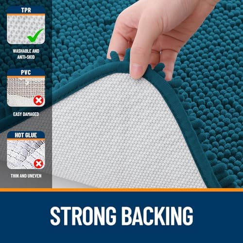 OLANLY Bathroom Rugs 34x21, Extra Soft Absorbent Chenille Bath Rugs