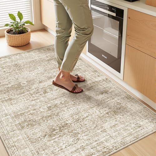3x4 Rugs for Entryway,Washable Area Rug,Brown