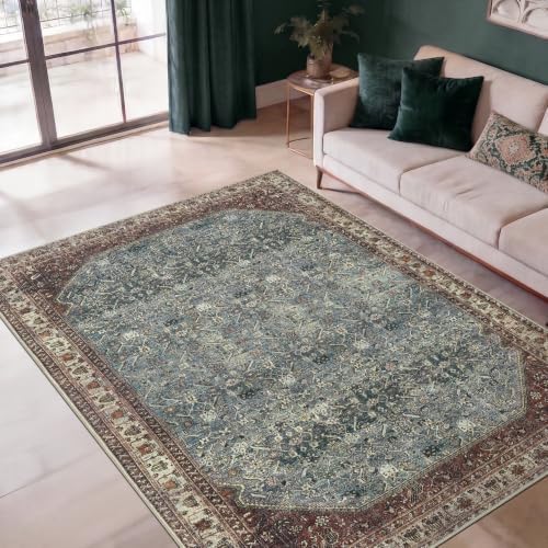 Keen Home Design Vintage Washable Area Rug, Non-Slip Low Pile, 4x6