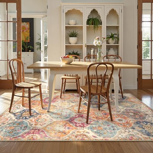 Lahome Moroccan Washable Rugs 5x7, Boho 5x7 Area Rugs for Living Room