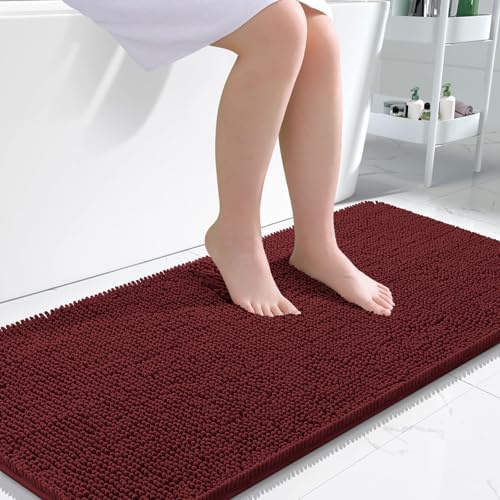 OLANLY Bathroom Runner Rugs 47x24, Extra Soft Absorbent Chenille Bath Rugs