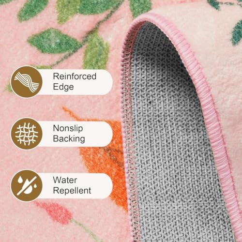 2x3 Washable Non-Slip Area Rug for Entryway(Pink)