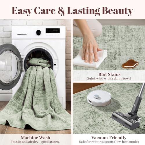 Homemate Washable Rug 2x6 Area Rugs - Vintage Rugs for Living Room