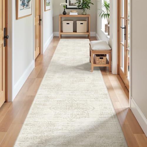 2x10 Runner Rug Non Slip,Washable Hallway Runner Rug,Beige