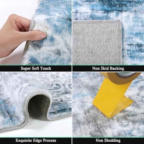 HEBE Hallway Runner Rug 2'x10', Washable Non Slip Kitchen Rug Runner
