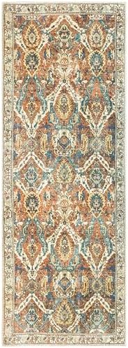 Keen Home Design Vintage Washable Runner Rug, Non-Slip Low Pile, 2x7