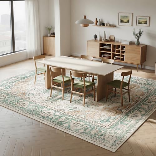 8x10 Moroccan Retro Washable Area Rugs for Living Room,Bedroom,Dining Room