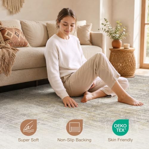 cotiled Boho 8x10 Area Rugs for Living Room: Large Moroccan Washable Rug