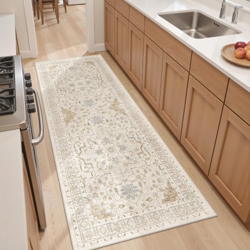 befbee 2x6 Hallway Runner Rug Non Slip Washable Kitchen Rugs Beige