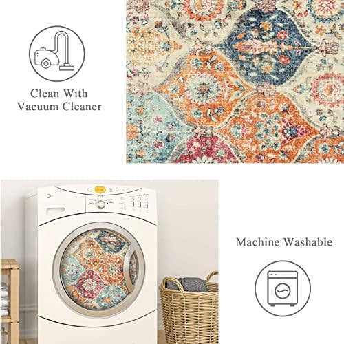 Lahome Moroccan Washable Rugs 5x7, Boho 5x7 Area Rugs for Living Room