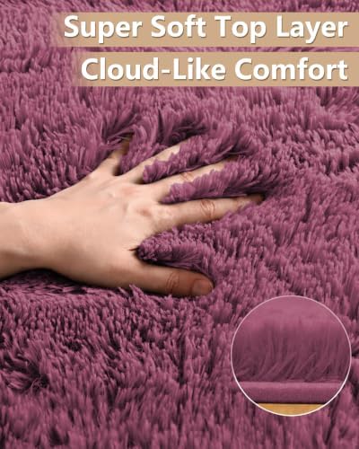 Smiry Round Area Rugs for Living Room Bedroom 5x5 ft, Fluffy Carpet