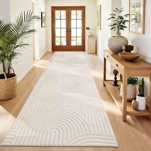 Pauwer 3x10 Area Rugs for Living Room, Modern Non Slip Washable Rug, Beige