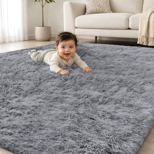 Smiry Area Rugs for Living Room Bedroom 8x10 ft, Fluffy Washable Carpet