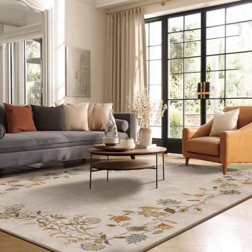 5x7 Area Rugs for Living Room: Washable Bedroom Rug Non Slip Large Carpet