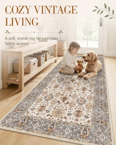 OLANLY 5x7 Washable Area Rug, Soft Non Slip Carpet for Bedroom Living Room