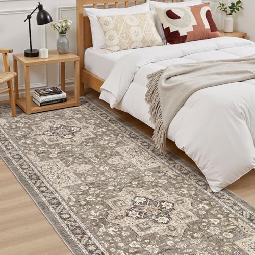 cotiled 3x12 Hallway Runner Rug for Entryway, Non-Slip Vintage, Brown