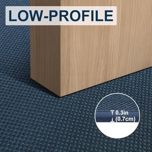 LEKEEPGO Door Mat 17"x29", Non Slip Door Mat Indoor Entrance, Cyan Blue