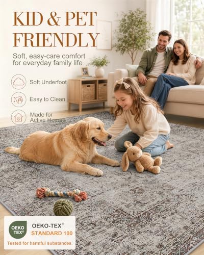 OLANLY 2'6"x12' Washable Runner Rug, Non Slip Carpet for Hallway Kitchen