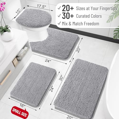 OLANLY Large Bathroom Rugs 44x32, Extra Soft Absorbent Chenille Bath Rugs