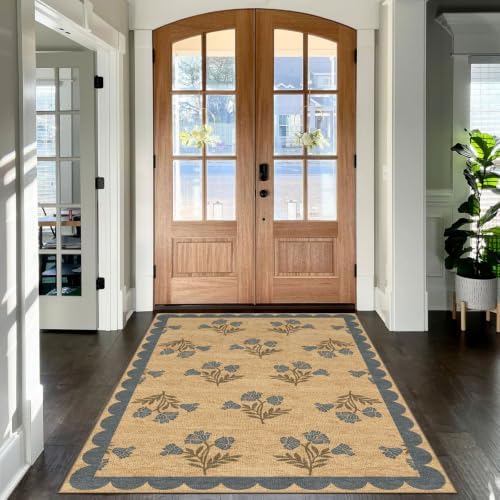 4x6 Covered Outdoor Patio Rug - Washable Front Door Mat Entry Rug