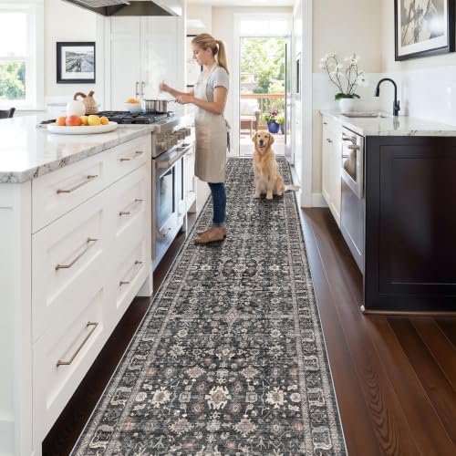 Washable Hallway Runner Rug 3x20: Non Slip Runner Rugs with Rubber Backing
