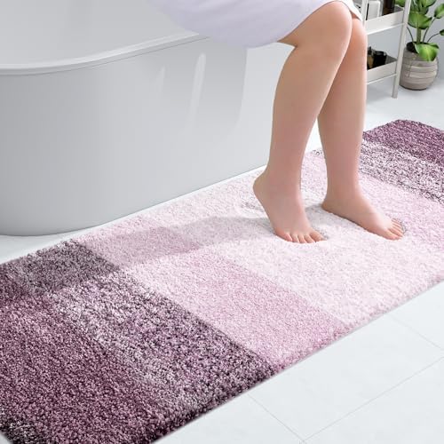OLANLY Bathroom Runner Rug 70x20, Extra Soft Absorbent Microfiber Bath Rugs