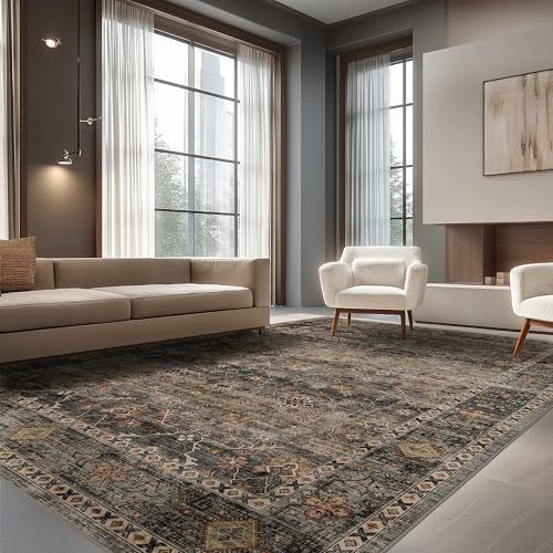 Ruaruarug Washable Area Rug 8×10 for Living Room, Ultra Soft, Camel