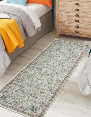 Keen Home Design Vintage Washable Runner Rug, Non-Slip Low Pile, 2x7