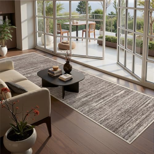 2x12 Runner Rug Non Slip,Washable Hallway Runner Rug,Brown