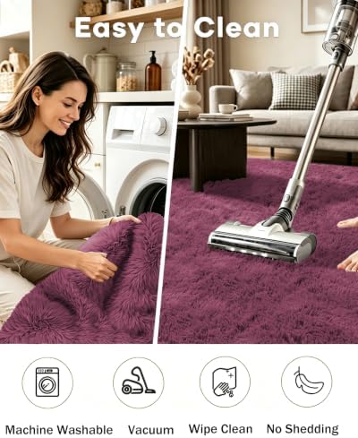 Smiry Area Rugs for Living Room Bedroom 2x3 ft, Fluffy Washable Carpet