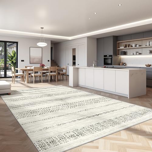 Miukiki 5x7 Washable Area Rug for Living Room, Soft Non Slip Rug Grey