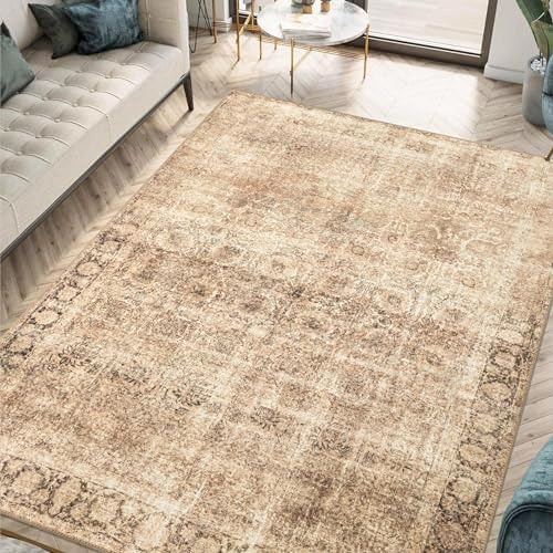 Keen Home Design Vintage Washable Area Rug, Non-Slip Low Pile, 9x12