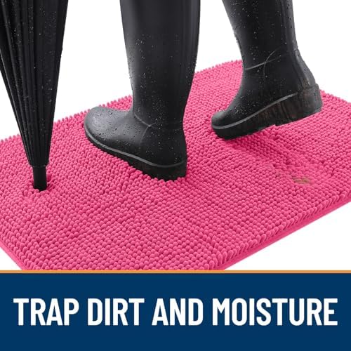 OLANLY Dog Door Mat for Muddy Paws 70x46, Super Absorbent Chenille Mud Mat