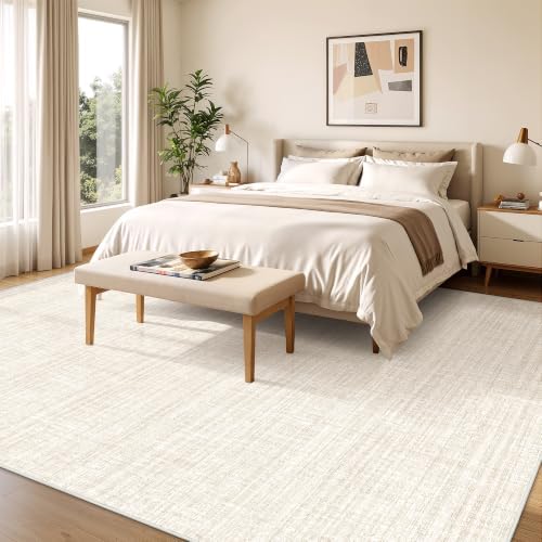 8x10 Area Rugs for Living Room,Large Washable Rug,Beige
