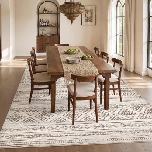 cotiled Boho 7x9 Area Rug for Living Room: Large Moroccan Washable Rug