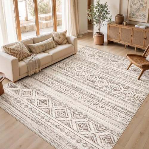 cotiled Boho 7x9 Area Rug for Living Room: Large Moroccan Washable Rug