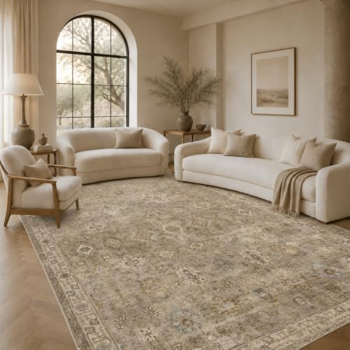 9x12 Area Rugs Washable Large Vintage Rug for Living Room Bedroom