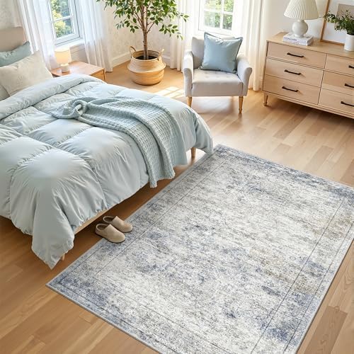 3x5 Rug for Entryway,Washable Area Rug,Blue
