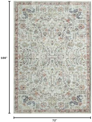 Keen Home Design Vintage Washable Area Rug, Non-Slip Low Pile, 6x9